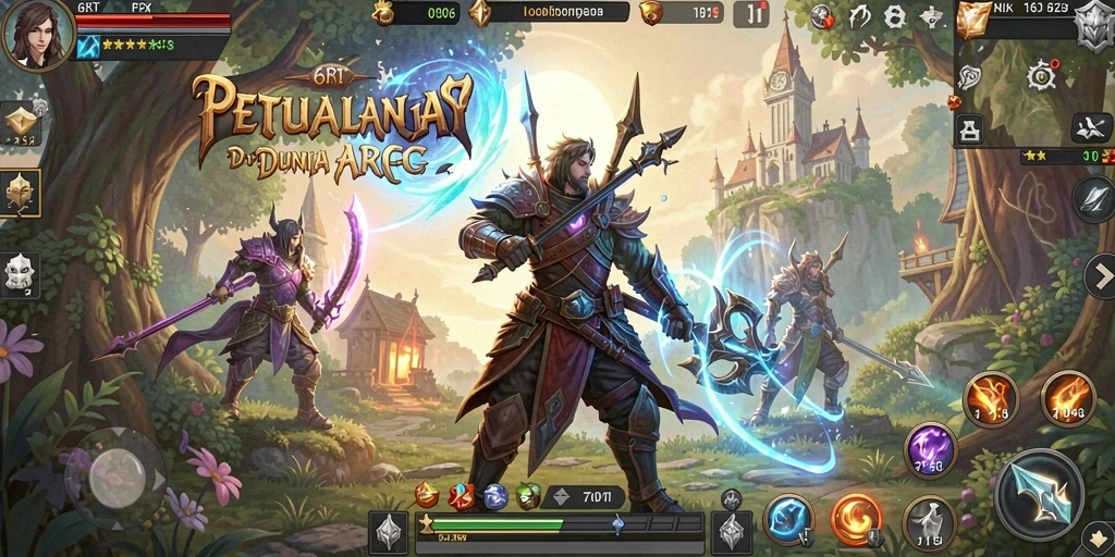 Tangkapan layar menampilkan aksi epik dalam permainan ARPG 6RT.