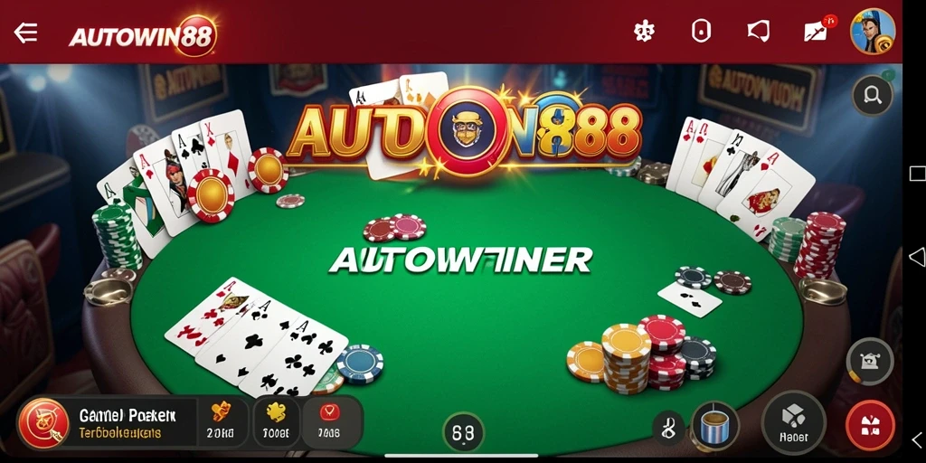 Screenshot menampilkan aksi seru permainan Poker di AUTOWIN88.