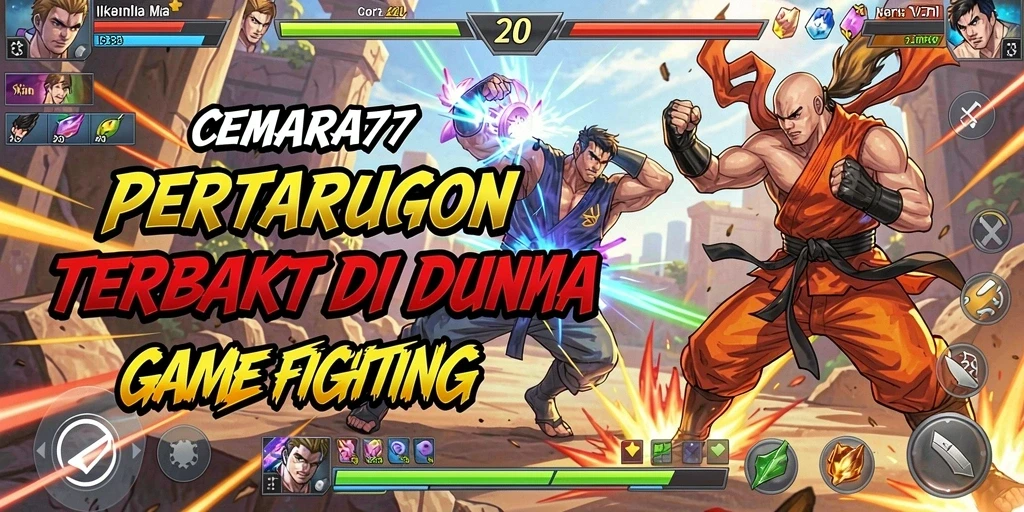 Tampilan screenshot gameplay CEMARA77 saat pertarungan mendebarkan.