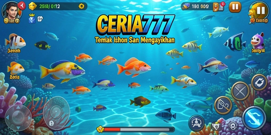 Screenshot CERIA777 menampilkan aksi seru dalam permainan Tembak Ikan.