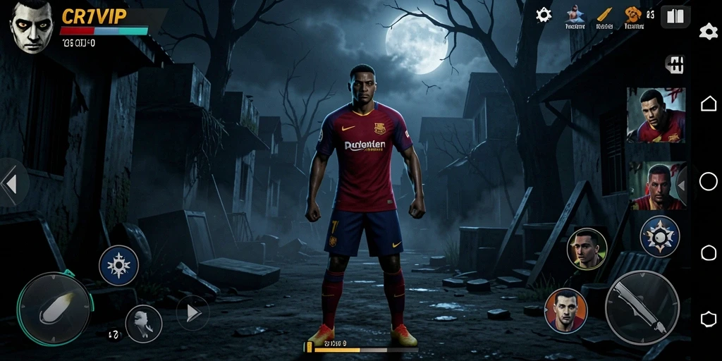 Tangkapan layar CR7VIP menampilkan suasana thriller dan ketegangan gameplay Horror.