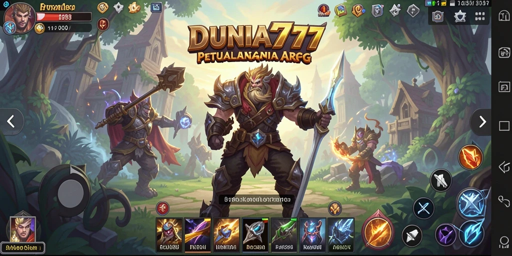 Tampilan gameplay DUNIA777 menunjukkan aksi pertarungan yang mendebarkan.
