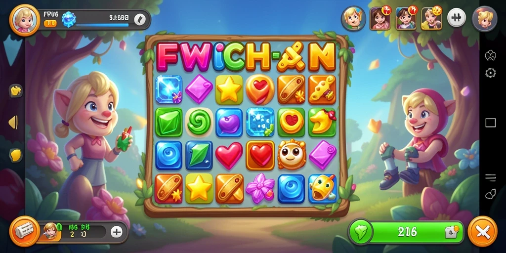 Tampilan gameplay FW66 yang memukau dengan elemen Match-3.