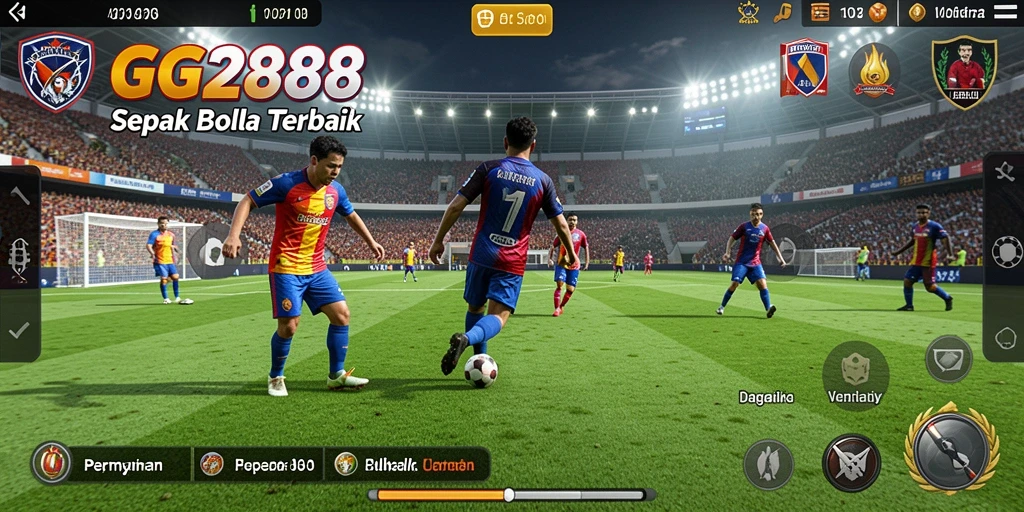Tampilan utama gameplay GG288 yang menegangkan dalam pertandingan sepak bola.