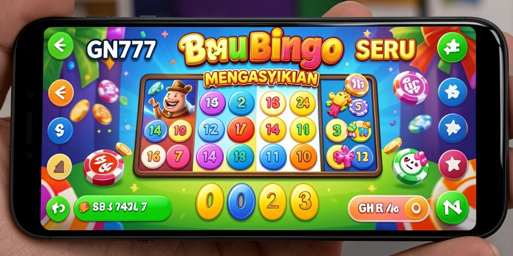 Screenshot gameplay GN777 menunjukkan keseruan permainan Bingo yang interaktif.