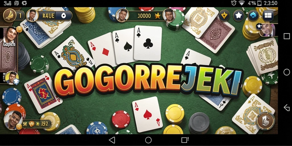 Tampilan antarmuka permainan Gaple GOGOREJEKI yang menarik.