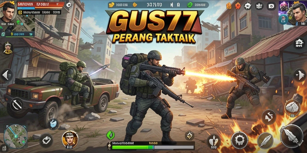 Tangkapan layar gameplay GUS77 yang menampilkan aksi seru di medan perang.