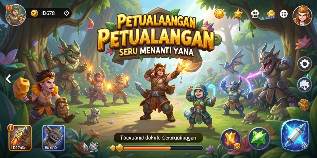 Screenshot gameplay ID678 menunjukkan karakter menjelajah dunia petualangan.