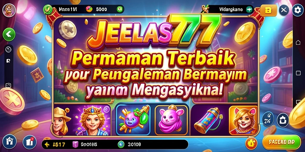 Screenshot JELAS777 menunjukkan gameplay Slot yang seru dan penuh warna.