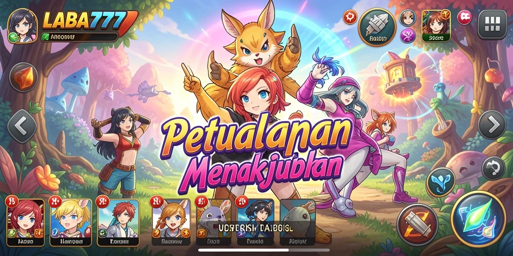 Tampilan menarik dari gameplay LABA777 dengan karakter Anime yang dinamis.