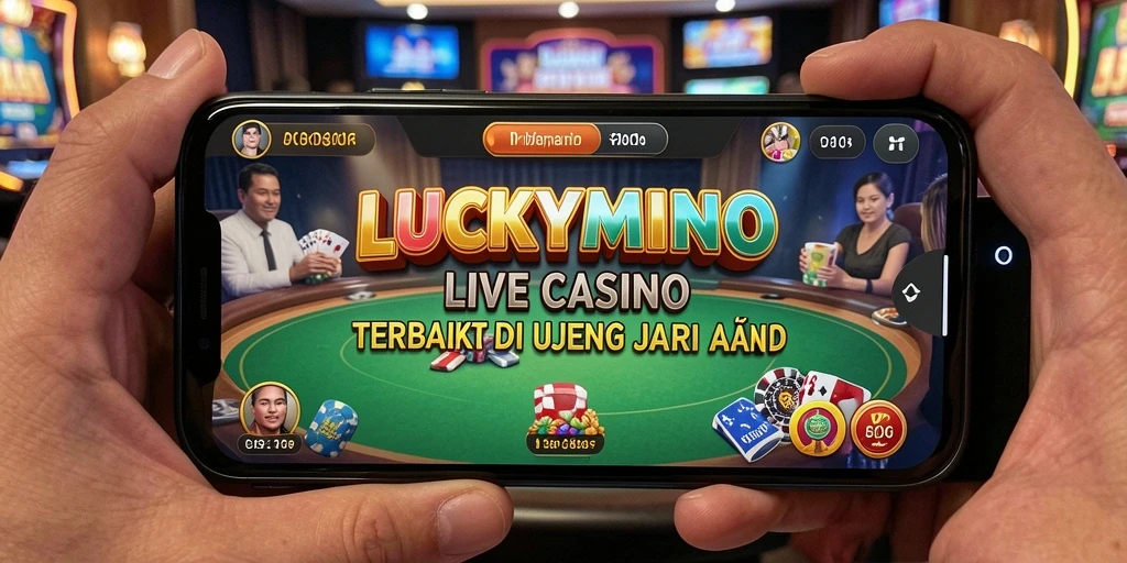 Tampilan gameplay yang menarik dari LUCKYMINO dengan dealer langsung.