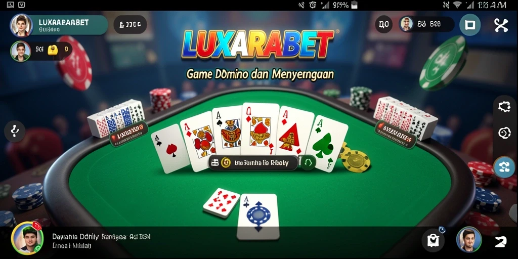 Tampilan seru gameplay LUXARABET saat bermain domino.