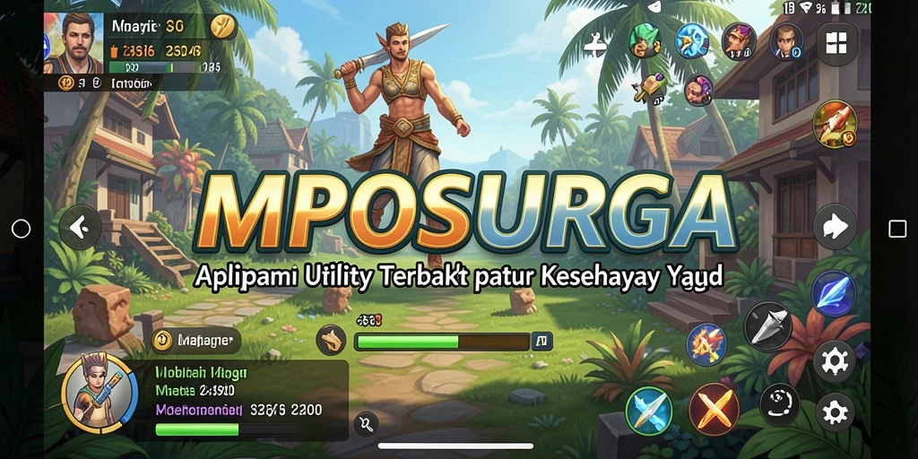 Tampilan utama dari aplikasi <strong>MPOSURGA</strong> yang menunjukkan fitur-fitur utilitas.