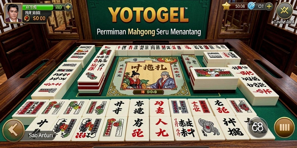 Tampilan gameplay menarik dari YOTOGEL dengan desain Mahjong yang indah.